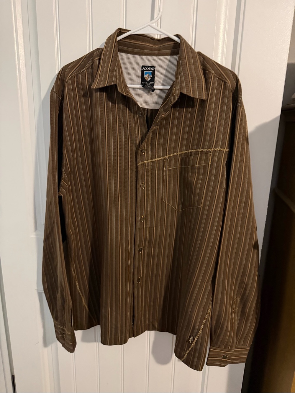 Kuhl Men's Brown Pinstripe Button-Down Shirt